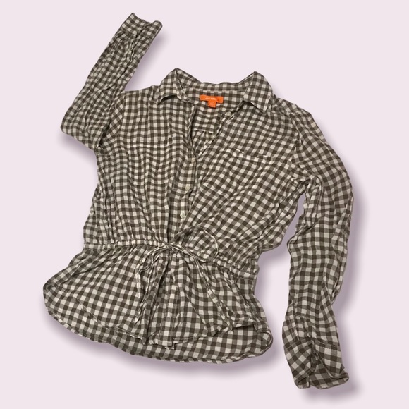 🌟SALE 2/$10.00‼️ Joe Fresh Women’s long Sleeve checkered blouse size M - Picture 9 of 9